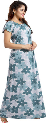 Gutthi Women Maternity/Nursing Nighty(Blue)