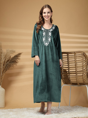 Klotthe Women Nightdress(Green)