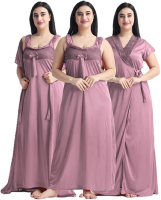 Punchi Women Nighty with Robe(Red)