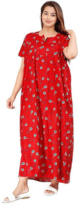 Bajrang Enterprises Women Nighty(Red)
