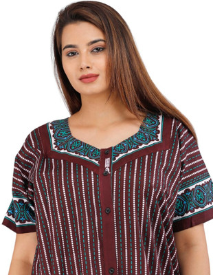 Durga Enterprises Women Maternity/Nursing Nighty(Maroon)