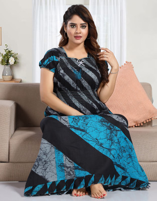 Nighty King Women Nightdress(Multicolor)