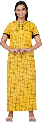 Sathvik Women Nighty(Yellow)