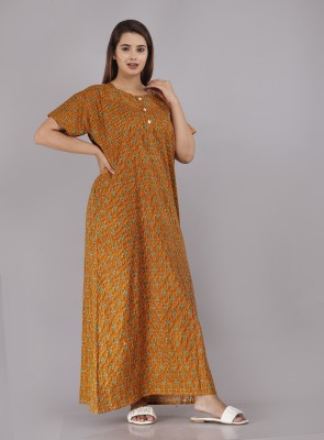 Geeta Fashion Women Nighty(Yellow)