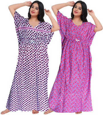 Sarthak Creation Women Nighty Set(Multicolor)