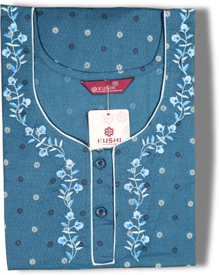 KushiNighties Women Nighty(Blue)