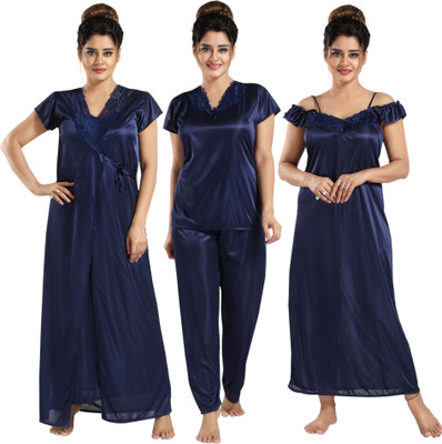 HouseOfCommon Women Nighty Set(Black)