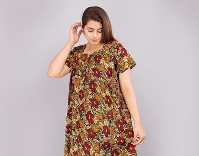 Bajrang Enterprises Women Nighty(Yellow)