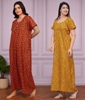manidhari fab tex Women Nighty(Multicolor)