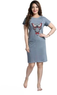 SMARTH Women Nightshirts(Grey)