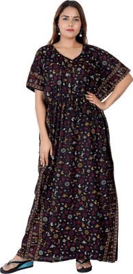 Dreamom Women Nighty(Black)