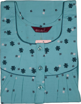 kushinights Women Nighty(Blue)