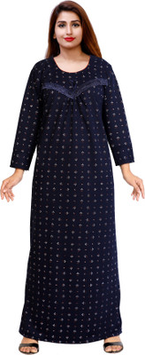 NACNO Women Nighty(Dark Blue)