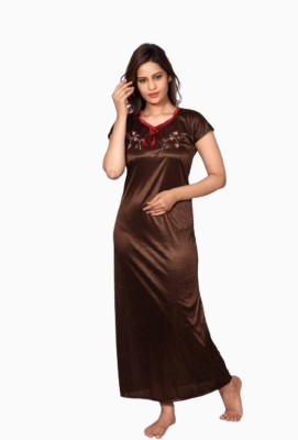 Darshana Fashion Women Nighty Set(Brown)