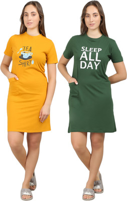 megaska Women Nighty Set(Multicolor)