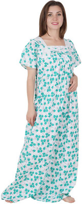 mdp Women Nighty(Blue, White)
