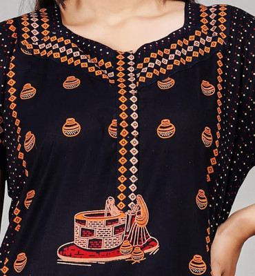 RAGHAVNITYA Women Nighty(Black)