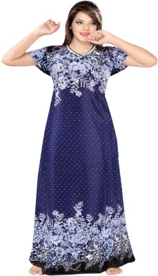 Parth Fashion Women Nighty(Blue)