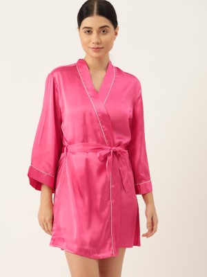 ETC Women Nighty with Robe(Pink)