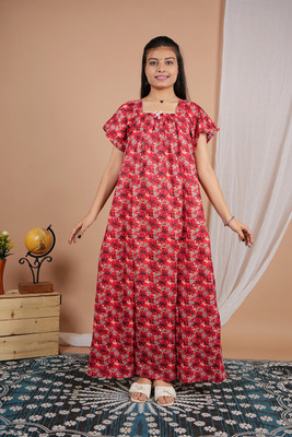 DivyaFashion Women Nighty(Maroon)