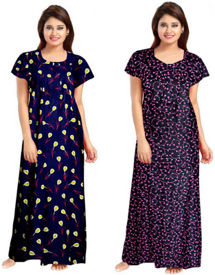 Saaviyo Women Nighty(Multicolor)