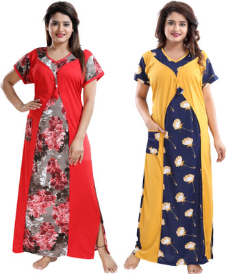 Babesa Women Nighty Set(Multicolor)