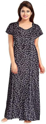 Bajrang Enterprises Women Nighty(Black)