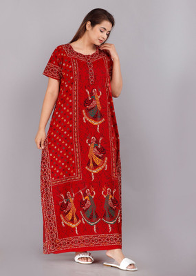 Homezilla Women Nighty(Red)