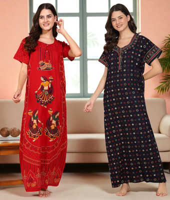 manidhari fab tex Women Nighty(Multicolor)