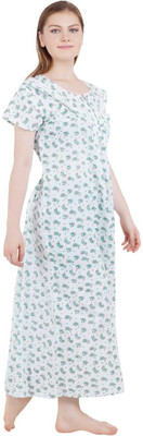 mdp Women Nighty(Blue, White)