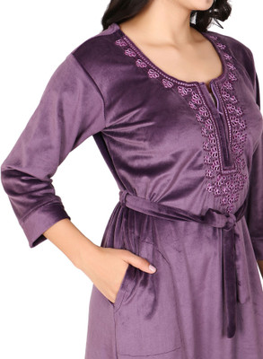 Dreamom Women Nighty(Purple)