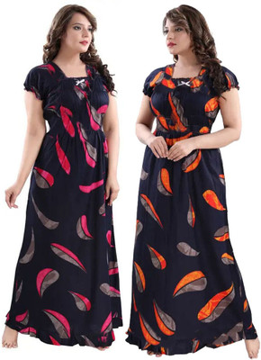 Trendy Fab Women Nighty(Multicolor)
