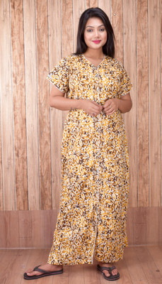 CLYMAA Women Maternity/Nursing Nighty(Yellow)