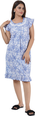 Aradhya Creations Women Nighty(Blue)