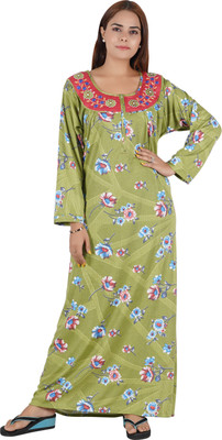 REN STAR Women Nighty(Green)