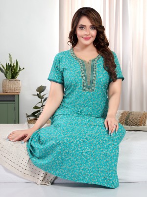 Mahaarani Women Nighty(Green)