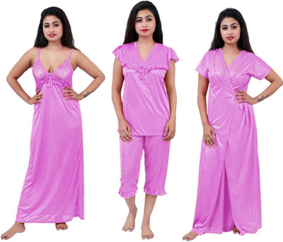 mysie Women Nighty Set(Blue)