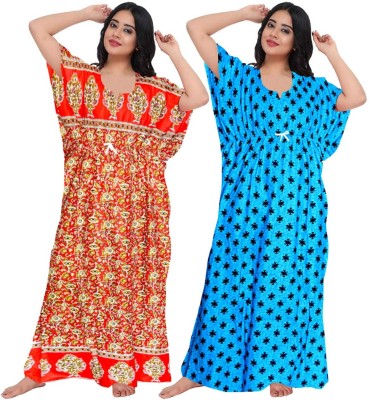 SHOPIFY Printed Pure Cotton Women Kaftan