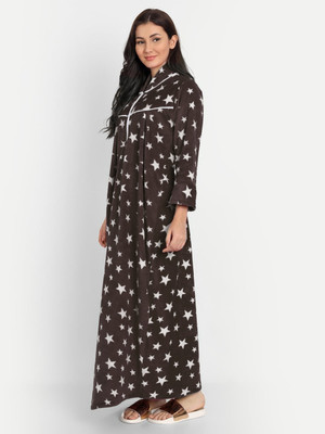 Gutthi Women Nightdress(Brown)