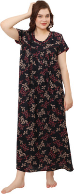 Ms.Lingies Women Maternity/Nursing Nighty(Black)