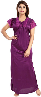 Rangmor Women Nighty(Purple)