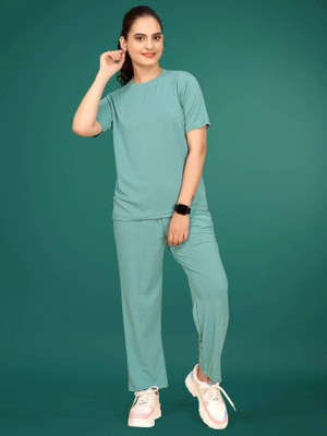 SAKARMAA Women Nighty Set(Light Blue)