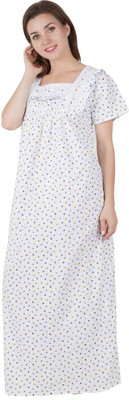 LDHSATI Women Nighty(White)