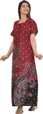 VRSU Women Nightdress(Maroon)