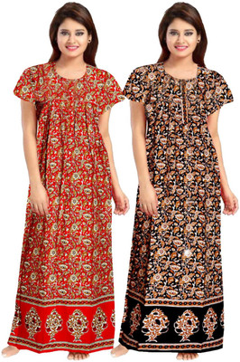 Hans Craft Women Nighty(Multicolor)