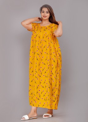 ANANT CREATION Women Nighty(Yellow)