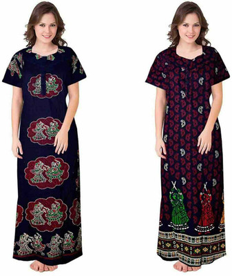 Parth Fashion Women Nighty Set(Multicolor)