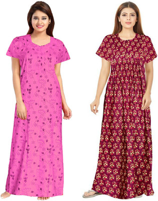 HansFashion Women Nighty(Multicolor)