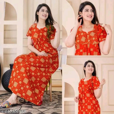 DreamBe Women Nighty(Orange)