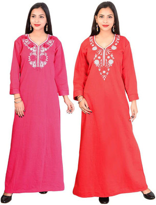 CIERGE Women Nighty(Pink, Red)